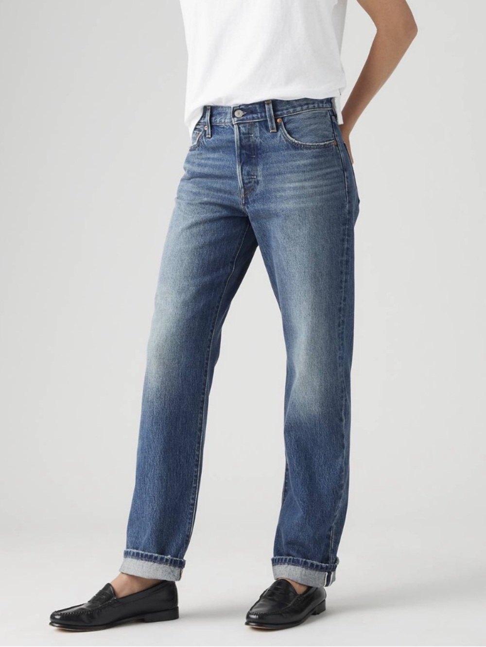 Levis 501 90’s Selvedge Denim Jeans Get on Board Medium Wash Size 30x30 NWT - Picture 2 of 14